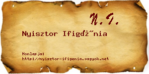 Nyisztor Ifigénia névjegykártya